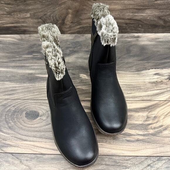 NIB Spring Step 41 9.5-10 Milagra Faux Fur Lining Comfy Winter Ankle Boots Black - Picture 2 of 12